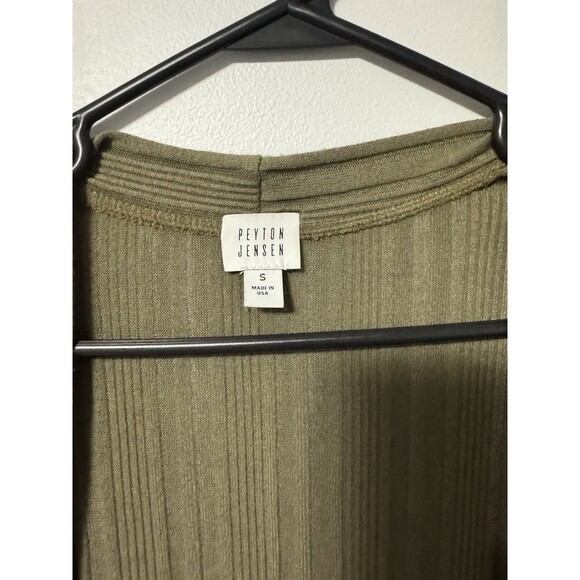 Peyton Jensen Jenny Cardigan Duster, Small, Green Olive , Ribbed Knit - Picture 2 of 4